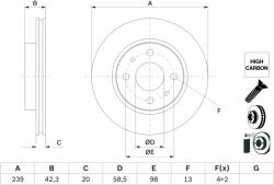 Bosch Disc Frana 0986479E34 Bogdan 2110/2111/2310 Lada 110/111/Granta/Priora (0986479E34)