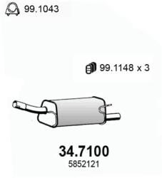 ASSO Toba Esapament Finala 34.7100 Opel Corsa C