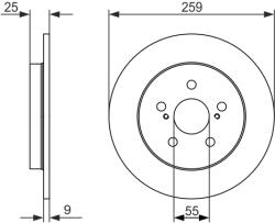 Bosch Disc Frana 0986479721 Lexus Ct Subaru Trezia Toyota Corolla/Prius/Prius Phv (0986479721)