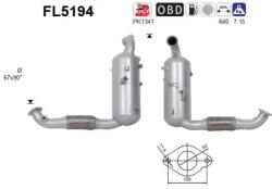 AS Filtru Funingine/Particule, Sist. De Esapament Fl5194 Ford C-Max/C-Max Ii/Kuga Ii (FL5194)