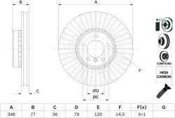 Bosch Disc Frana 0986479E20 Bmw 5/6