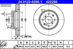 ATE Disc Frana 24.0122-0280.1 Suzuki Swift Iv (24.0122-0280.1)