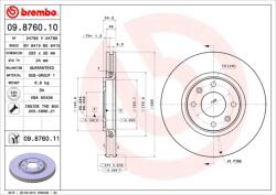 BREMBO Disc Frana 09.8760. 11 Citroën C4 I Opel Crossland X/Crossland X / Crossland (09.8760.11)