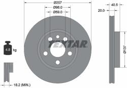 TEXTAR Disc Frana 92088003 Citroën Evasion/Jumpy I Fiat Scudo Peugeot 806/Expert (92088003)