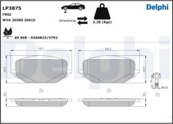 DELPHI Set Placute Frana, Frana Disc Lp3875 Citroën Berlingo/C4 Picasso Ii/C5 Aircross