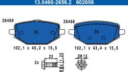 ATE Set Placute Frana, Frana Disc 13.0460-2656.2 Renault Captur Ii/Megane Iv (13.0460-2656.2)