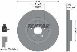 TEXTAR Disc Frana 92199105 Infiniti Fx/G/M/M37/Q50/Q60/Q70/Qx70 Nissan 370Z (92199105)