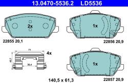 ATE Set Placute Frana, Frana Disc 13.0470-5536.2 Hyundai I30 (13.0470-5536.2)