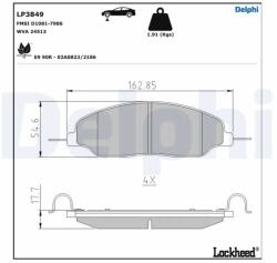 DELPHI Set Placute Frana, Frana Disc Lp3849 Ford Australia Mustang Ford Usa Mustang
