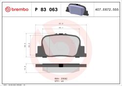 BREMBO Set Placute Frana, Frana Disc P83063 Byd F3/F3R/G3/G3R/L3/Yuan Englon C5/Kingkong (P83063)