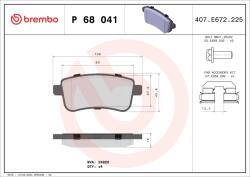 BREMBO Set Placute Frana, Frana Disc P68041 Renault Captur Ii/Clio V/Fluence/Megane/Zoe