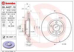 BREMBO Disc Frana 09. A427.11 Ford Galaxy Ii/Galaxy Mk Ii/Mondeo Iv/S-Max Volvo S60 Ii (09.A427.11)
