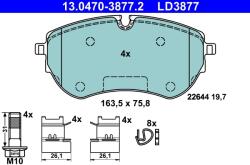 ATE Set Placute Frana, Frana Disc 13.0470-3877.2 Vw Amarok (13.0470-3877.2)