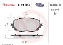 BREMBO Set Placute Frana, Frana Disc P49054 Abarth 124 Fiat 124 Mazda Mx-5 Iv/Mx-5 Rf (P49054)