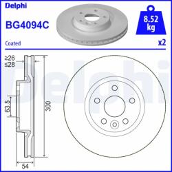 DELPHI Disc Frana Bg4094C Ford Galaxy Ii/Galaxy Mk Ii/Mondeo Iv/S-Max Volvo S60 Ii (BG4094C)