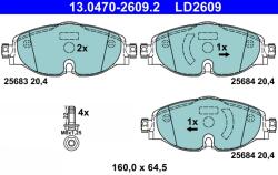 ATE Set Placute Frana, Frana Disc 13.0470-2609.2 Audi A1/A1 Allstreet/A1 City Carver (13.0470-2609.2)