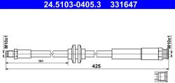 ATE Furtun Frana 24.5103-0405.3 Opel Adam/Corsa E Vauxhall Adam/Corsa Mk Iv (24.5103-0405.3)