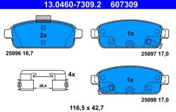 ATE Set Placute Frana, Frana Disc 13.0460-7309.2 Opel Astra J Gtc/Zafira Tourer C