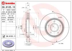 BREMBO Disc Frana 09. N125.11 Chrysler Voyager V Dodge Journey/Nitro Fiat Freemont (09.N125.11)