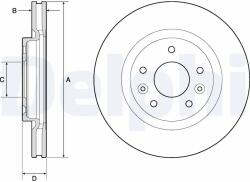 DELPHI Disc Frana Bg4770C Nissan Leaf/Qashqai Ii/X-Trail/X-Trail Iii Renault Kadjar