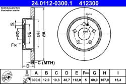 ATE Disc Frana 24.0112-0300.1 Mercedes-Benz C-Class/C-Class T-Model