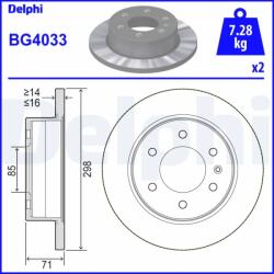 DELPHI Disc Frana Bg4033 Mercedes-Benz Sprinter 3, 5-T/Sprinter 3, 5-T Tourer (BG4033)