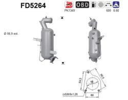 AS Filtru Funingine/Particule, Sist. De Esapament Fd5264 Opel Zafira Tourer C