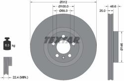 TEXTAR Disc Frana 92303303 Vw Polo Vi