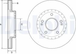 DELPHI Disc Frana Bg4565C Hyundai Creta/Elantra V/Elantra Vi/Kona/Veloster/I30 Kia Ceed (BG4565C)