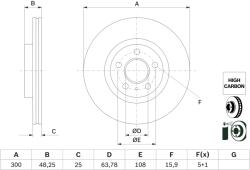 Bosch Disc Frana 0986479G68 Ford Tourneo Connect / Grand Tourneo Connect V408