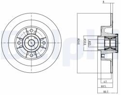 DELPHI Disc Frana Bg9028Rs Renault Clio Ii/Clio Iii/Megane/Megane I/Megane Ii/Twingo Ii (BG9028RS)