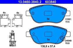 ATE Set Placute Frana, Frana Disc 13.0460-3840.2 Fiat 500L Opel Corsa D (13.0460-3840.2)