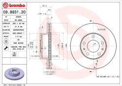 BREMBO Disc Frana 09.8931. 21 Citroën Jumper I/Jumper Ii Fiat Ducato Peugeot Boxer (09.8931.21)