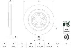 Bosch Disc Frana 0986479628 Jaguar S-Type Ii/Xf I/Xf Sportbrake/Xj/Xk 8/Xk Ii (0986479628)