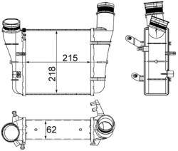 MAHLE Intercooler, Compresor Ci336000S Audi A4 B6/A4 B7/A6 C5