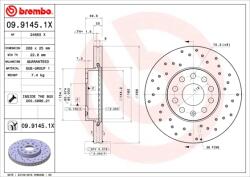 BREMBO Disc Frana 09.9145. 1X Audi A3/Q2 Audi (Faw) A3/A3L/Q2L Cupra Leon Seat Altea (09.9145.1X)