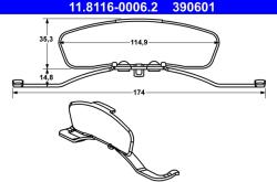 ATE Arc, Etrier Frana 11.8116-0006.2 Audi A3/A4 B6/A4 B7/Tt Seat Leon