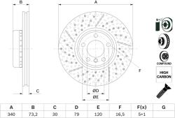 Bosch Disc Frana 0986479E12 Bmw 1/2/3/3 Gran Turismo/3 Touring/4/4 Gran