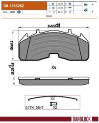 DANBLOCK Set Placute Frana, Frana Disc Db2933282 Man Foc/Hocl/Lion´S/Tgs I/Tgs Ii/Tgx I (DB2933282)