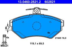 ATE Set Placute Frana, Frana Disc 13.0460-2821.2 Seat Arosa/Cordoba/Cordoba Vario (13.0460-2821.2)