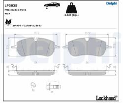 DELPHI Set Placute Frana, Frana Disc Lp3835 Jaguar E-Pace Land Rover Discovery Sport