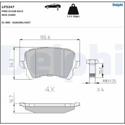 DELPHI Set Placute Frana, Frana Disc Lp3247 Audi A6 C6/Q3 Audi (Faw) Q3 Changan Cs75