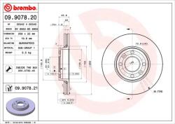 BREMBO Disc Frana 09.9078. 21 Dacia Dokker/Lodgy/Logan Mcv Ii Lada Vesta/Vesta Sw/Xray