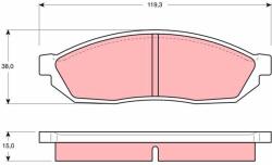TRW Set Placute Frana, Frana Disc Gdb254 Bedford Rascal Byd Flyer Holden Scurry (GDB254)