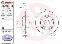 BREMBO Disc Frana 09. B520.11 Lexus Hs Toyota Esquire/Noah/Voxy/Prius Plus/Rav 4 Iii (09.B520.11)