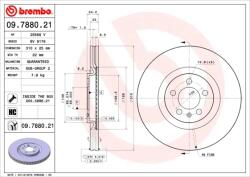 BREMBO Disc Frana 09.7880. 21 Audi A1 Seat Ibiza Iv Vw Polo/Polo V (09.7880.21)