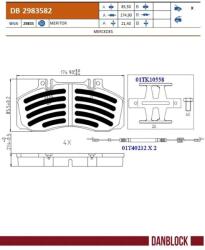 DANBLOCK Set Placute Frana, Frana Disc Db2983582 Mercedes-Benz Sprinter 5-T/T2/Ln1/Vario