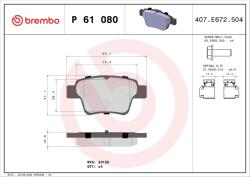 BREMBO Set Placute Frana, Frana Disc P61080 Citroën C4/C4 I Citroën (Df-Psa) C-Quatre (P61080)