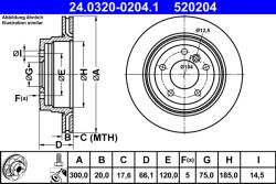 ATE Disc Frana 24.0320-0204.1 Bmw 1/3/X1 (24.0320-0204.1)