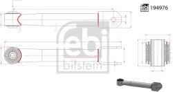 Febi Bilstein Brat/Bieleta Suspensie, Stabilizator Exterior 194976 Daf Cf/Xd/Xf/Xf Ii/Xg/Xg+
